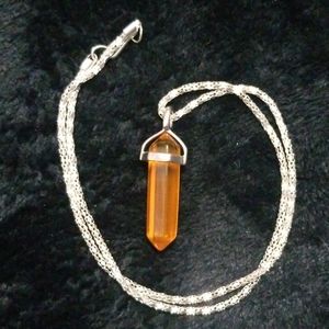 Amber Coloured Glass Necklace